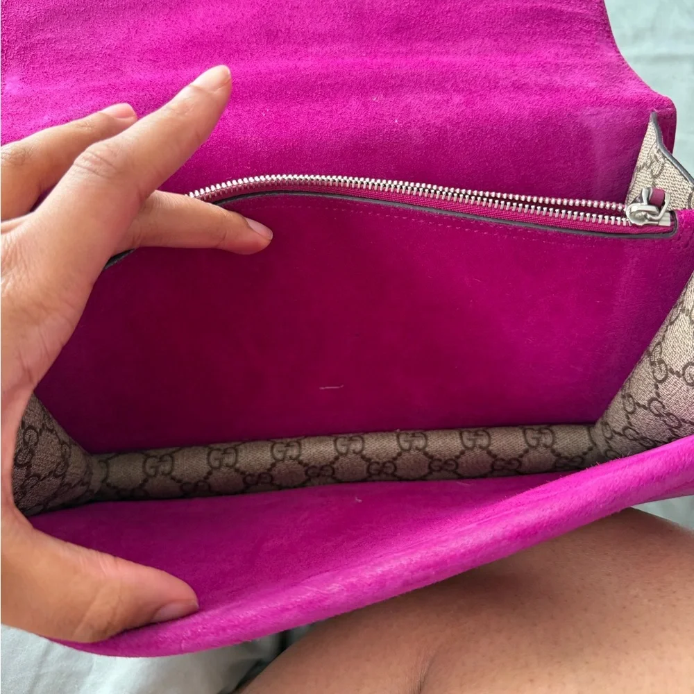 Gucci Magenta Dionysus with crystals GG Shoulder Bag - Picture 6 of 16